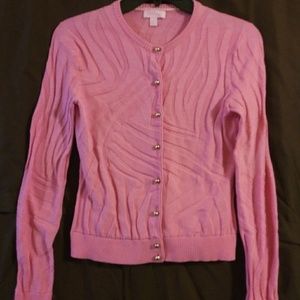 Lilly Pulitzer XS Pink Cotton Cardigan Sweater
